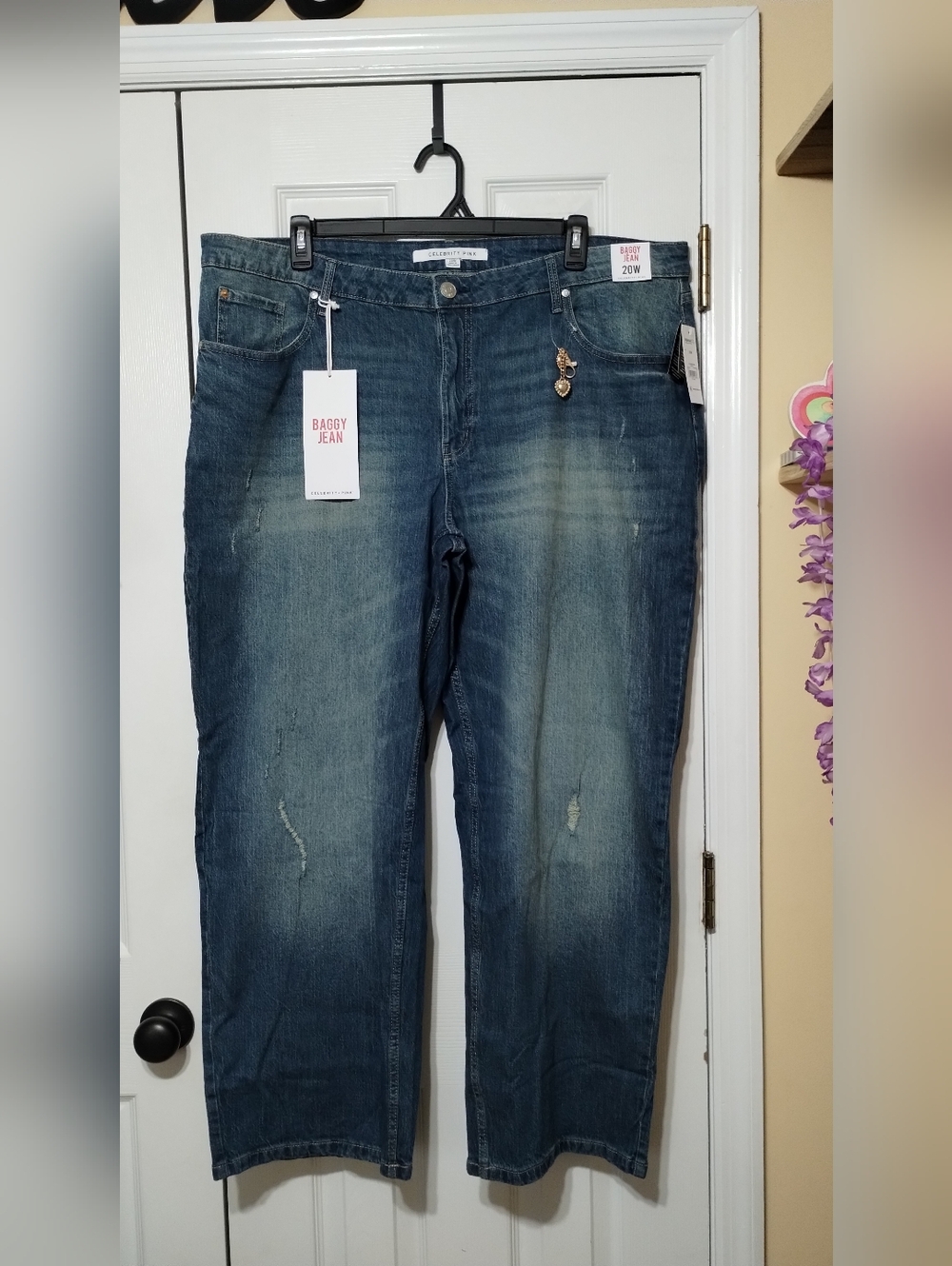 Celebrity Pink Women's Size 20W Dark Wash Blue Wide Leg Baggy Jeans
